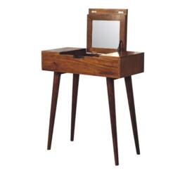 Wyld Haus Olbia Chestnut Mango Wood Dressing Table with Foldable Mirror in Brown - thumbnail 5