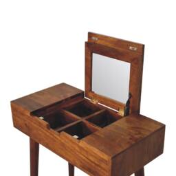 Wyld Haus Olbia Chestnut Mango Wood Dressing Table with Foldable Mirror in Brown - thumbnail 8
