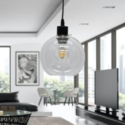 First Choice Lighting Barnum - Clear Glass Globe Easy Fit Pendant Shade - thumbnail 3