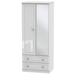 Ready Assembled 2 U Stratford 2 Door 2 Drawer Mirrored Wardrobe (Ready Assembled) in White - thumbnail 7