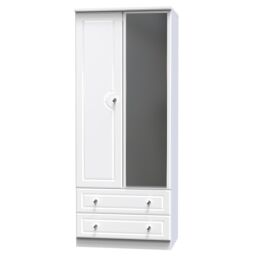 Ready Assembled 2 U Stratford 2 Door 2 Drawer Mirrored Wardrobe (Ready Assembled) in White - thumbnail 3