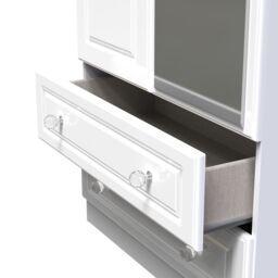 Ready Assembled 2 U Stratford 2 Door 2 Drawer Mirrored Wardrobe (Ready Assembled) in White - thumbnail 6