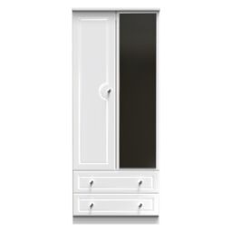 Ready Assembled 2 U Stratford 2 Door 2 Drawer Mirrored Wardrobe (Ready Assembled) in White - thumbnail 1