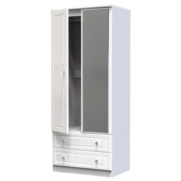 Ready Assembled 2 U Stratford 2 Door 2 Drawer Mirrored Wardrobe (Ready Assembled) in White - thumbnail 5