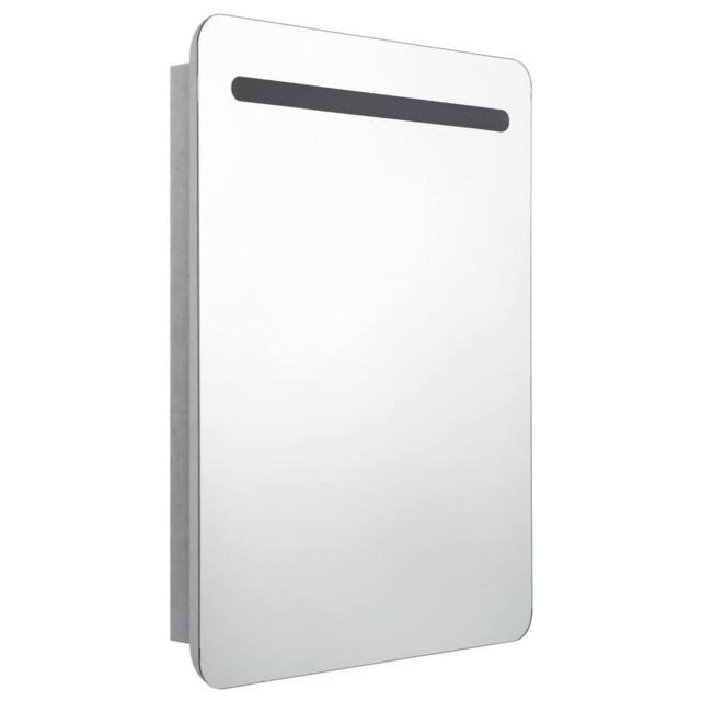 Berkfield Home LED Bathroom Mirror Cabinet Concrete Grey 60x11x80 cm - Size: 60 x 11 x 80 cm - image 1