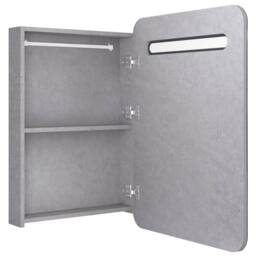 Berkfield Home LED Bathroom Mirror Cabinet Concrete Grey 60x11x80 cm - Size: 60 x 11 x 80 cm - thumbnail 5