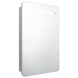 Berkfield Home LED Bathroom Mirror Cabinet Concrete Grey 60x11x80 cm - Size: 60 x 11 x 80 cm - thumbnail 3
