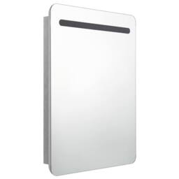 Berkfield Home LED Bathroom Mirror Cabinet Concrete Grey 60x11x80 cm - Size: 60 x 11 x 80 cm - thumbnail 1