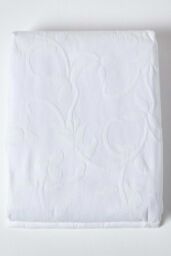 Homescapes Cotton Rich Floral Pattern Bedspread in White - Size: Double - thumbnail 2