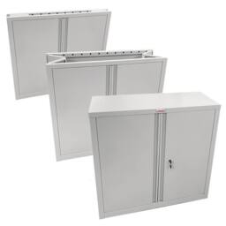Phoenix Safe Company Stationery Cupboard in Grey with Key Lock, SCF0891GGK, 22kg - Size: 800mm - thumbnail 1