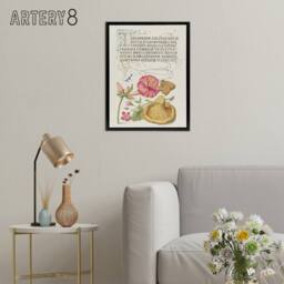 "Artery8 Flowers Mushroom & Butterfly Calligraphy Framed Canvas Wall Art in White - Size: W12"" x H16""" - thumbnail 3