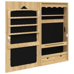Berkfield Home Mirror Jewellery Cabinet Wall Mounted 37.5x10x67 cm in Brown - thumbnail 5
