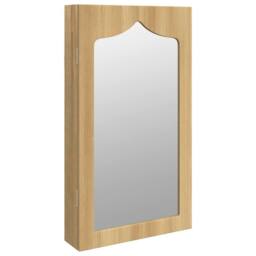 Berkfield Home Mirror Jewellery Cabinet Wall Mounted 37.5x10x67 cm in Brown