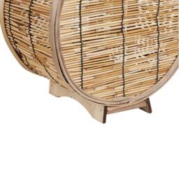 Wyld and Coco Natural Rattan Lantern 30 cm with Glass Candle Holder Brown - thumbnail 6