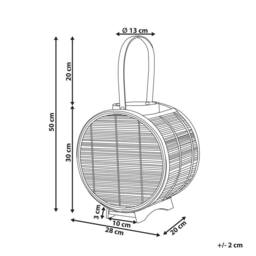 Wyld and Coco Natural Rattan Lantern 30 cm with Glass Candle Holder Brown - thumbnail 3