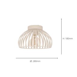 Eglo Mogano 3 Sandy Steel Minimalist, Caged Style Ceiling Light in Nude - thumbnail 3