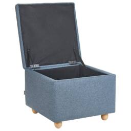 Wyld and Coco Blue Woven Fabric Storage Pouffe With Water-Repellent Finish - thumbnail 4