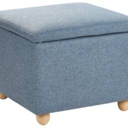 Wyld and Coco Blue Woven Fabric Storage Pouffe With Water-Repellent Finish - thumbnail 2