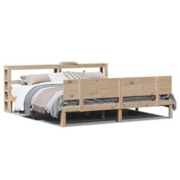 Berkfield Home Bed Frame with Headboard without Mattress 180x200 cm Super King in Brown - thumbnail 2