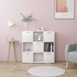 Berkfield Home Book Cabinet White 90x30x90 cm Engineered Wood - Size: 90 x 30 x 90 cm - thumbnail 2