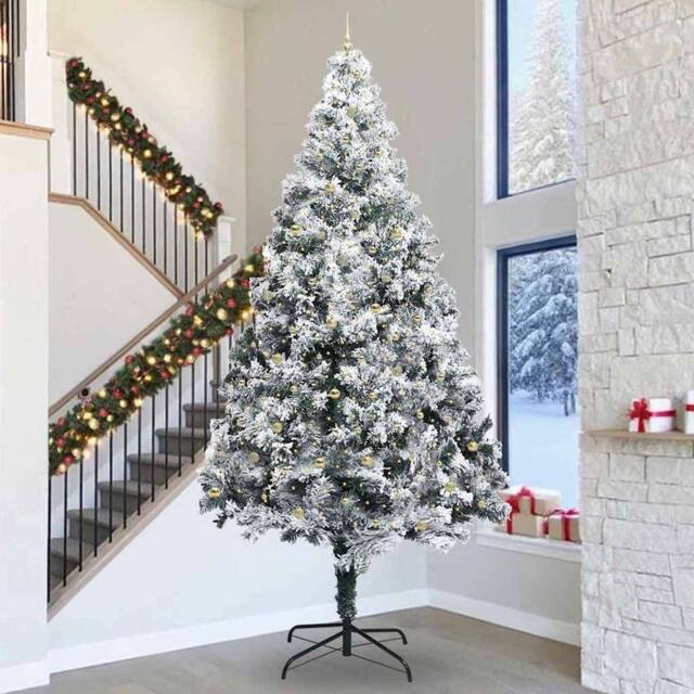 Berkfield Home Artificial Pre-lit Christmas Tree with Ball Set Green 400 cm - image 1