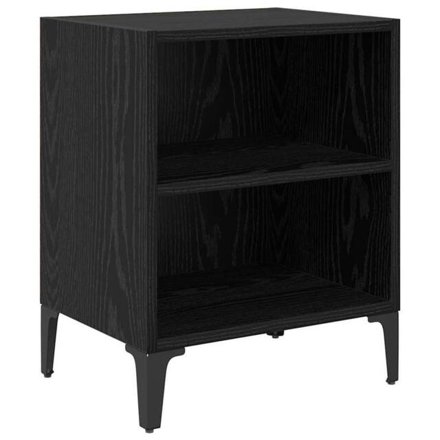 Berkfield Home Bedside Cabinet Black Oak 40x30x50 cm Engineered Wood - Size: 40 x 30 x 50 cm - image 1