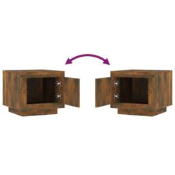 Berkfield Home Coffee Table Smoked Oak 51x50x45 cm Engineered Wood in Brown - Size: 51 x 50 x 45 cm - thumbnail 6