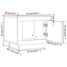 Berkfield Home Coffee Table Smoked Oak 51x50x45 cm Engineered Wood in Brown - Size: 51 x 50 x 45 cm - thumbnail 9