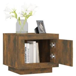 Berkfield Home Coffee Table Smoked Oak 51x50x45 cm Engineered Wood in Brown - Size: 51 x 50 x 45 cm - thumbnail 8