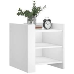 Berkfield Home Bedside Cabinet White 45x50x50 cm Engineered Wood - Size: 45 x 50 x 50 cm - thumbnail 3