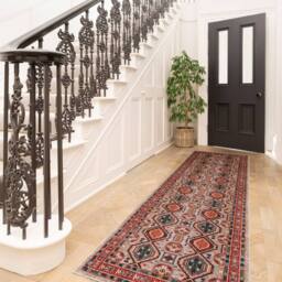 Kukoon Multicolour Low Pile Traditional Persian Velvet Texture Area Rug - Size: 80 cm x 300 cm - thumbnail 6