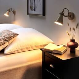Wyld and Coco Beige Industrial Wall Lamps Set of 2 Adjustable Shades - thumbnail 1