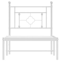 Berkfield Home Metal Bed Frame without Mattress with Headboard White 75x190cm - Size: 75x190 cm - thumbnail 5