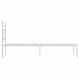 Berkfield Home Metal Bed Frame without Mattress with Headboard White 75x190cm - Size: 75x190 cm - thumbnail 6