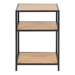 Wyld Haus El Paso Bedside Table Black Metal Frame Wild Oak Effect Top in Natural - thumbnail 3