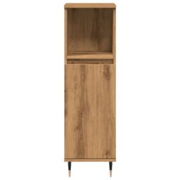 Berkfield Home Bathroom Cabinet Artisan Oak 30x30x100 cm Engineered Wood in Brown - Size: 30 x 30 x 100 cm - thumbnail 4