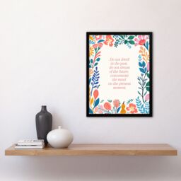 Artery8 Wall Art Print Concentrate on the Present Moment Buddhist Mindfulness Framed - Size: A4 - thumbnail 4
