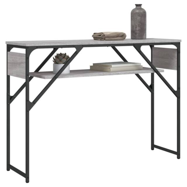 Berkfield Home Decorative Console Table with Shelf Grey Sonoma 105x30x75cm Engin - Size: 105 x 30 x 75 cm - image 1