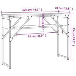Berkfield Home Decorative Console Table with Shelf Grey Sonoma 105x30x75cm Engin - Size: 105 x 30 x 75 cm - thumbnail 9
