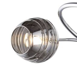 First Choice Lighting Marple - Chrome with Smoke Glass 5 Light Flush Ceiling Light in Silver - thumbnail 2