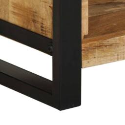 Berkfield Home Stylish Bedside Cabinet 40x30x80 cm Solid Wood Rough Mango in Brown - Size: 40 x 30 x 80 cm - thumbnail 8