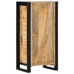 Berkfield Home Stylish Bedside Cabinet 40x30x80 cm Solid Wood Rough Mango in Brown - Size: 40 x 30 x 80 cm - thumbnail 5