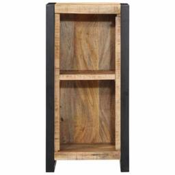Berkfield Home Stylish Bedside Cabinet 40x30x80 cm Solid Wood Rough Mango in Brown - Size: 40 x 30 x 80 cm - thumbnail 1