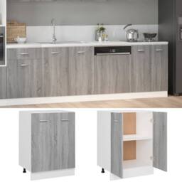 Berkfield Home Bottom Cabinet Grey Sonoma 60x46x81.5 cm Engineered Wood - thumbnail 3