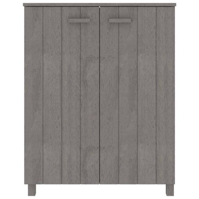 Berkfield Home Shoe Cabinet HAMAR Light Grey 85x40x108 cm Solid Wood Pine - Size: 85 x 40 x 108 cm - image 1