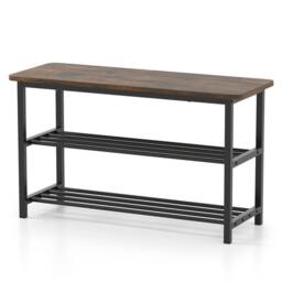 Kelvenix 3-Tier Shoe Rack 80 cm Shoe Storage Bench in Brown - Size: 0.6m2