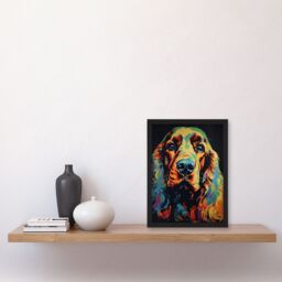 "Artery8 Wall Art Print English Cocker Spaniel Cute Pet Dog Portrait Artwork Vibrant Bold Bright Colourful Painting Art Framed - Size: W12"" x H16""" - thumbnail 4
