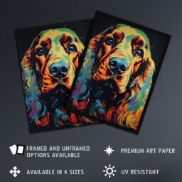 "Artery8 Wall Art Print English Cocker Spaniel Cute Pet Dog Portrait Artwork Vibrant Bold Bright Colourful Painting Art Framed - Size: W12"" x H16""" - thumbnail 2