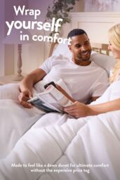 Slumberdown Feels Like Down 10.5 Tog All Year Round Duvet With 2 Pillows in White - Size: Single - thumbnail 2