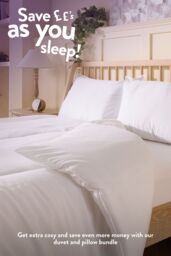 Slumberdown Feels Like Down 10.5 Tog All Year Round Duvet With 2 Pillows in White - Size: Single - thumbnail 5